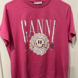 Ganni Vibrant Pink Tee